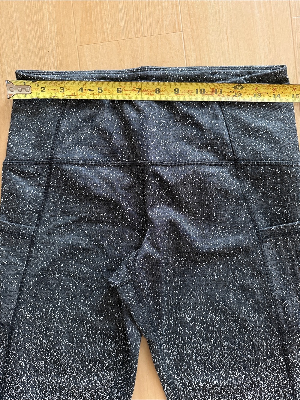 C9 BY CHAMPION ATHLETIC WORKOUT LEGGINGS SPECKLED OMBRÉ DESIGN SIDE POCKETS LG - Picture 7 of 14